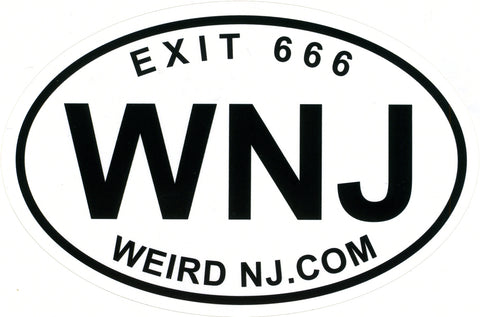 WNJ Exit 666 Oval Bumper Sticker