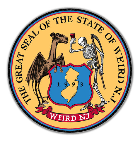 Weird NJ State Seal Vinyl Sticker